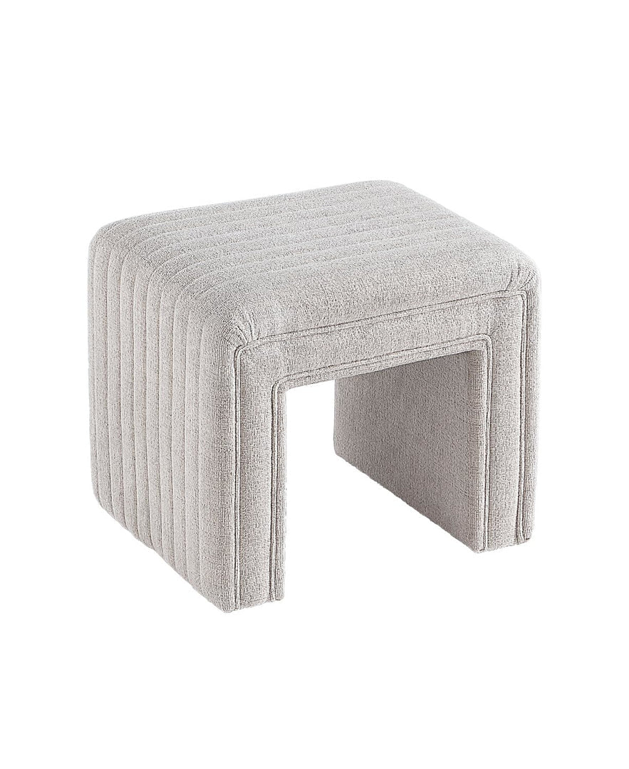 Moony Beige with White Boucle U Shaped Ottoman #100190