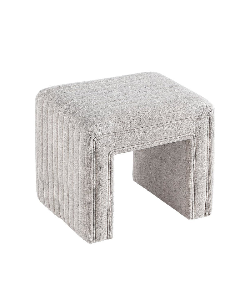Beige U Shaped Boucle Ottoman 