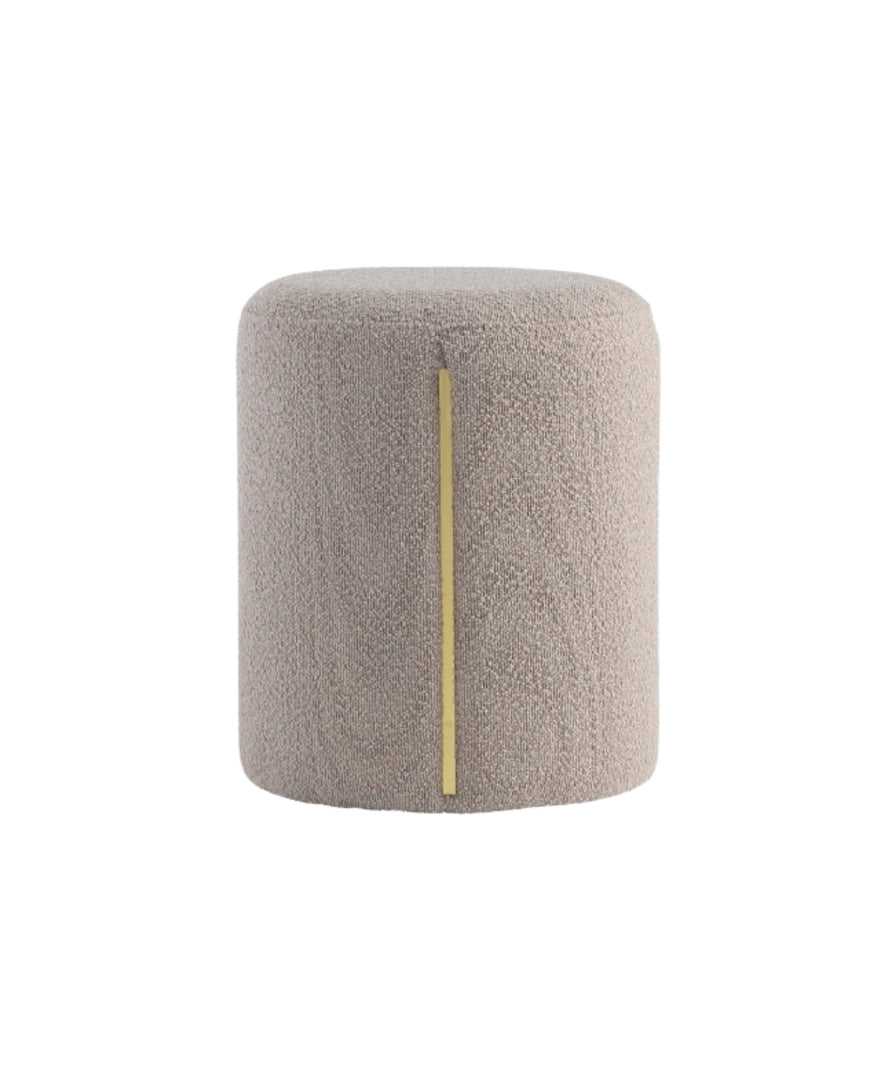 Taupe Round Ottoman with Band #100101