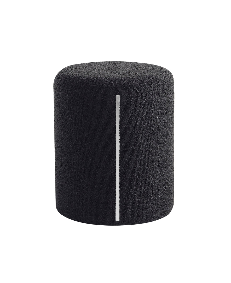 Black Round Ottoman with Band #100102