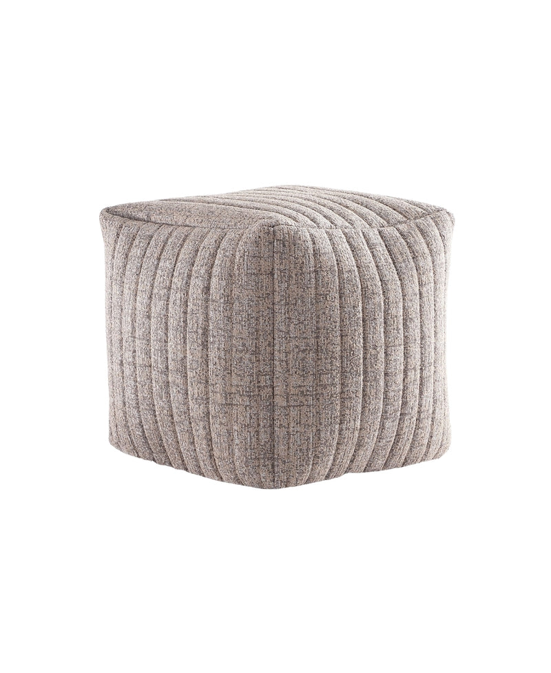 Taupe Boucle Stuffed Pouf 