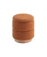 Load image into Gallery viewer, Wooden Base Storage Ottoman: Mustard Boucle #100111
