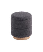 Load image into Gallery viewer, Wooden Base Storage Ottoman: Grey Boucle #100112
