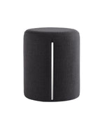 Load image into Gallery viewer, Black Linen Round Ottoman with Band #100116
