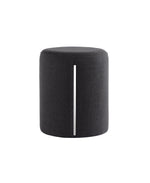 Load image into Gallery viewer, Black Linen Round Ottoman with Band #100116
