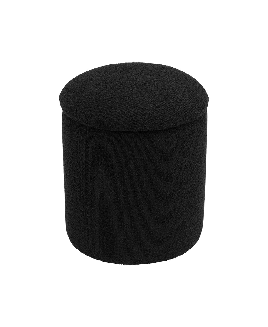 Black Round Ottoman With Storage #100117