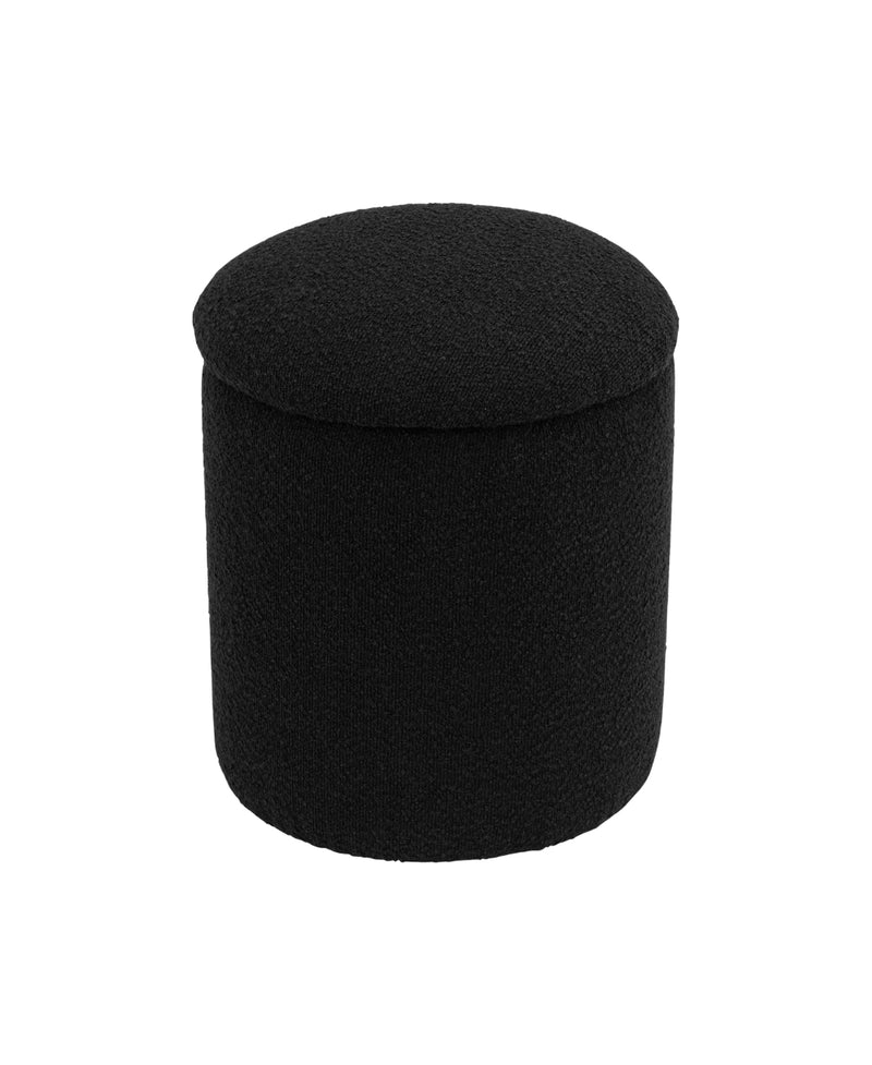 Black Round Ottoman With Storage 