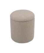 Load image into Gallery viewer, Taupe Round Ottoman With Storage #100118
