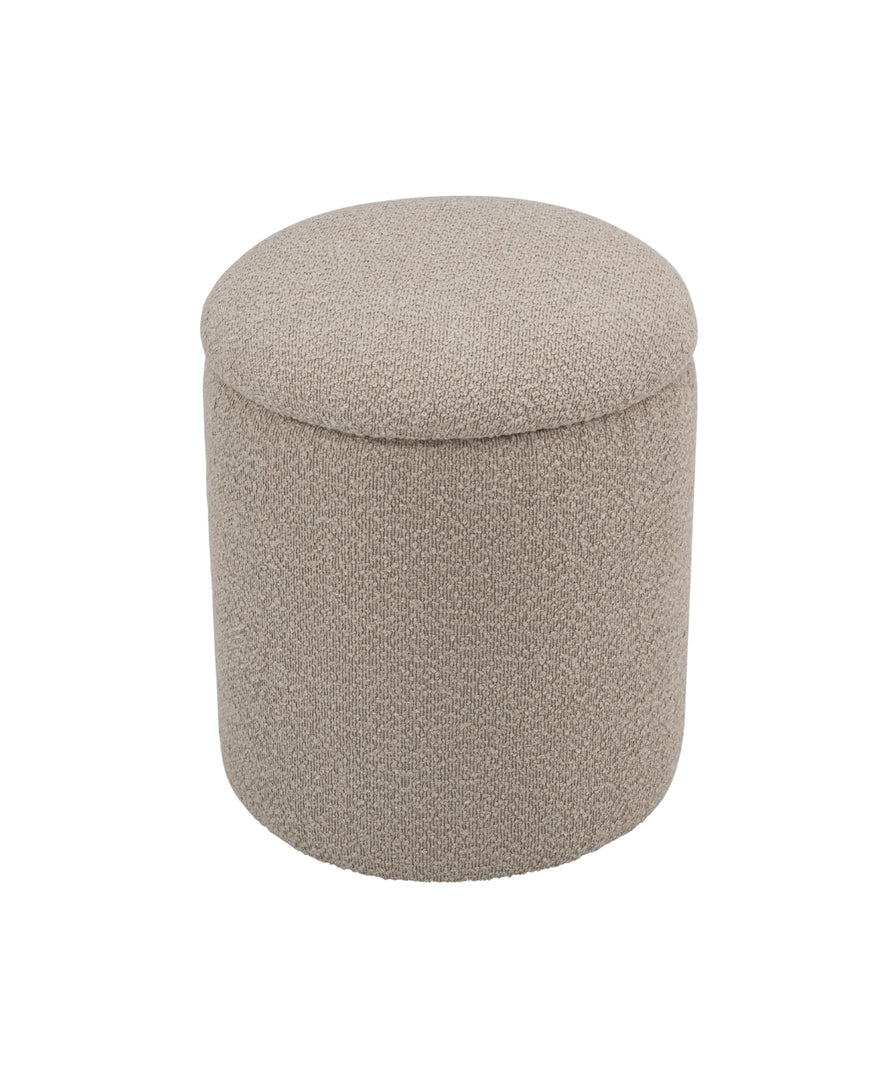 Taupe Round Ottoman With Storage #100118