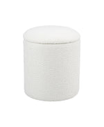 Load image into Gallery viewer, White Round Ottoman With Storage #100119
