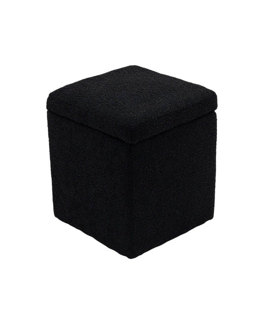 Black Square Ottoman With Storage #100120