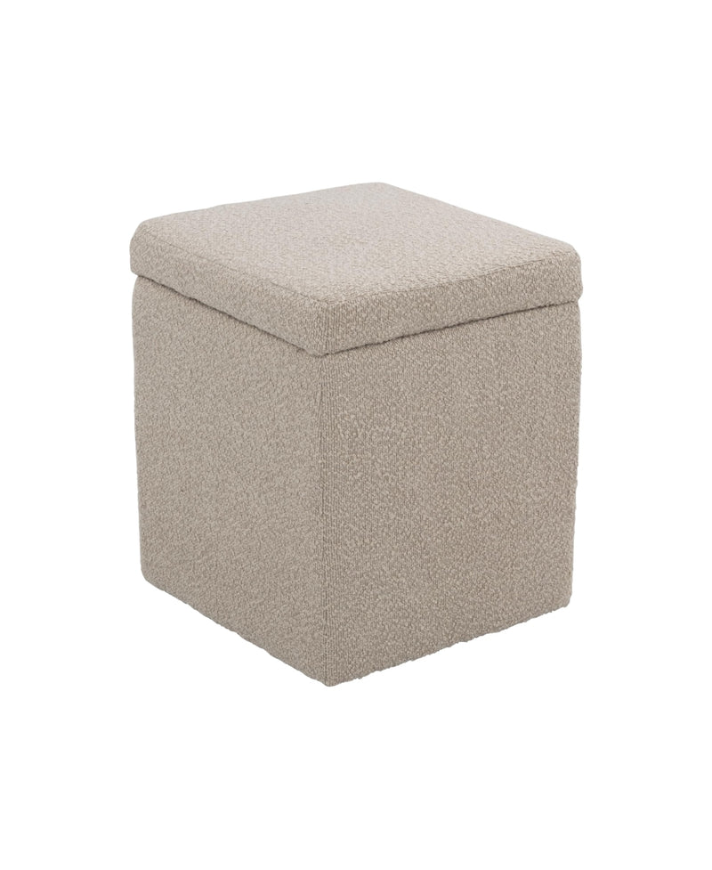 Taupe Square Ottoman With Storage 