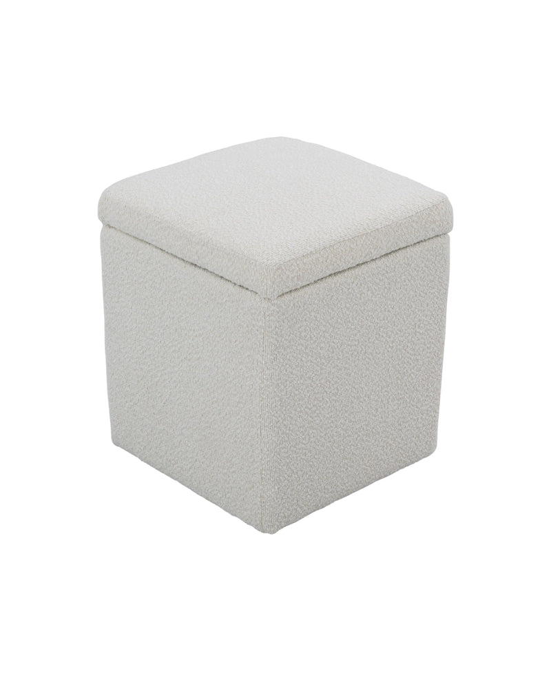 White Square Ottoman With Storage 