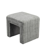 Load image into Gallery viewer, Veluxe Gray U-Shaped Velvet Gray Ottoman, Plush Upholstered Vanity Stool and Footrest with Wood Legs, Stylish Extra Seating for Living Room, Bedroom, or Entryway, Fully Assembled
