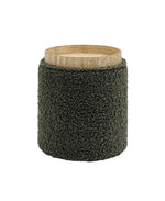 Load image into Gallery viewer, Green Sherpa Round Ottoman With Storage #100126
