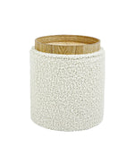 Load image into Gallery viewer, White Sherpa Round Ottoman With Storage #100127
