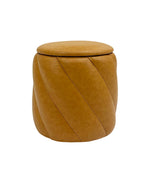 Load image into Gallery viewer, Mustard Faux Leather Storage Ottoman #100128
