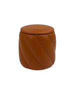 Load image into Gallery viewer, Dark Brown Faux Leather Storage Ottoman #100129
