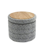 Load image into Gallery viewer, Beige Chenille Round Ottoman With Storage #100136
