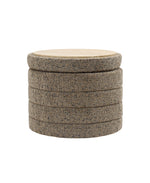 Load image into Gallery viewer, Taupe Chenille Round Ottoman With Storage #100137
