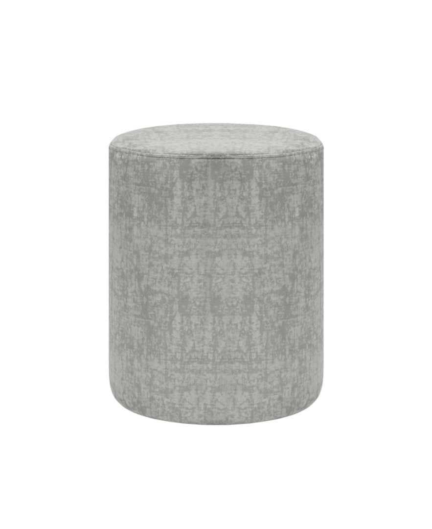 Dark Grey Velvet Round Ottoman #100143