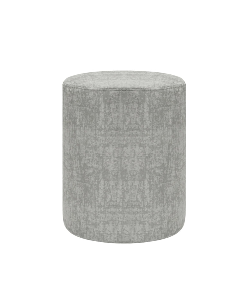 Dark Grey Velvet Round Ottoman 