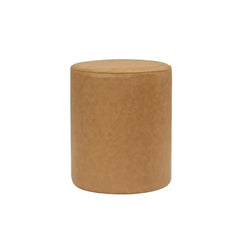 Faux Leather Modern Round Ottoman with Soft Padded Sea (Light Brown) #100145 Get Set Style Furniture