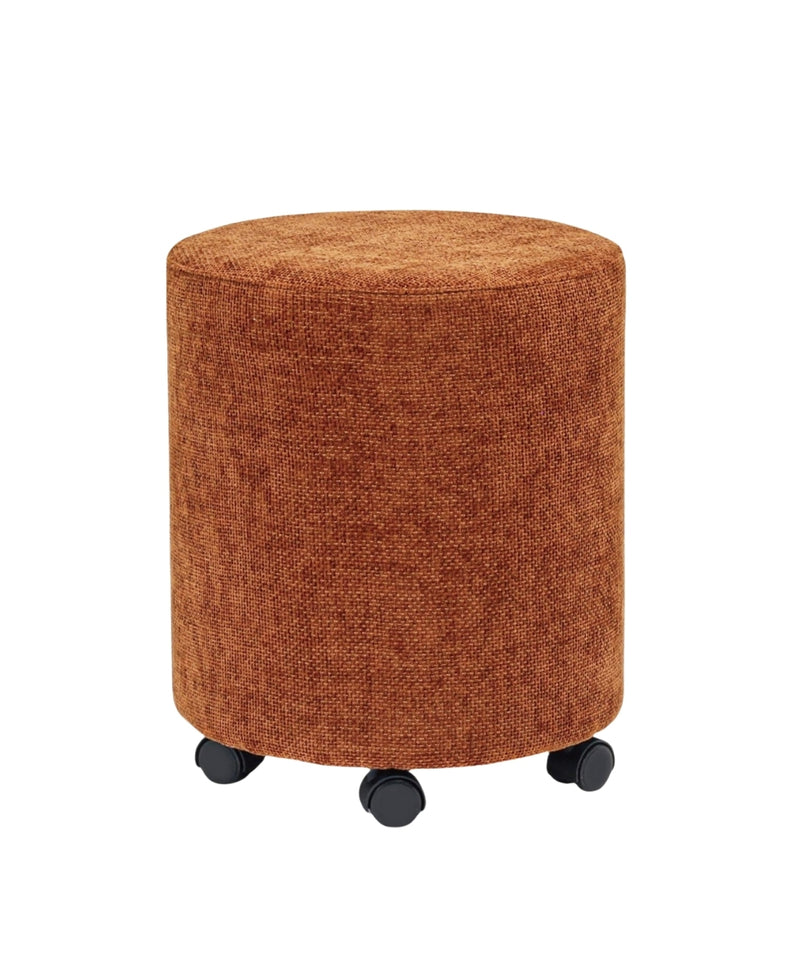 Orange Round Ottoman With Pulley 