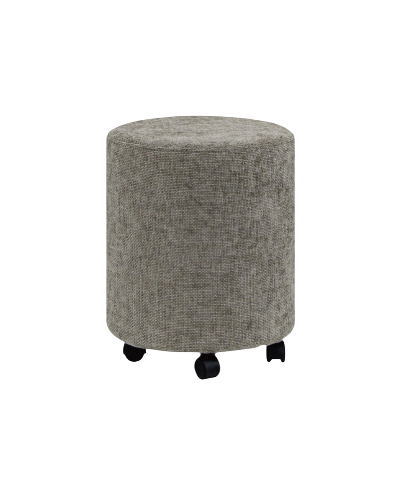 Dark Grey Round Ottoman With Pulley 