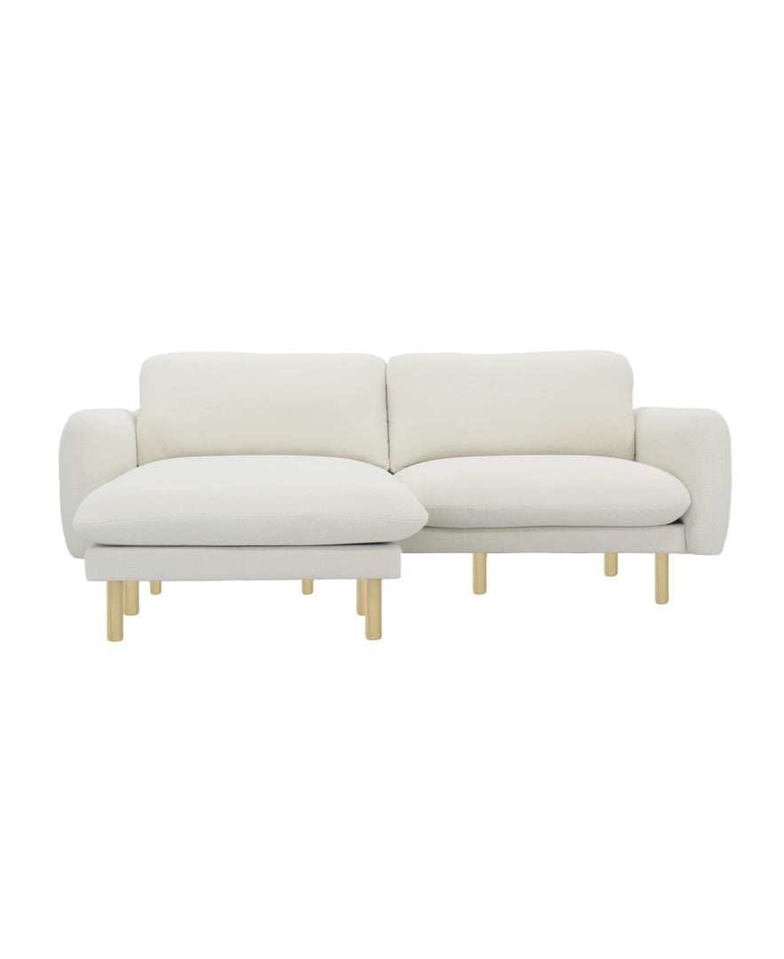 86"Wide Convertible Sectional Sofa, Modern L Shape Couches with Left/Right Reversible Chaise,  Mid-Century Sofa with Reversible Cushions (Off White)