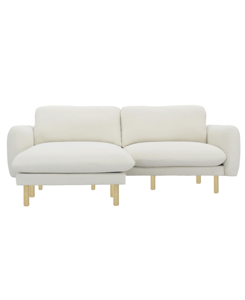 Off White Modern L Shape Sectional Sofa 
