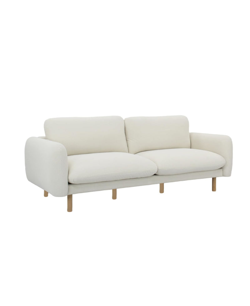 Off White Wood Modern Living Room Sofa 