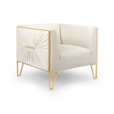 Ivory Velvet Accent Chair #010029