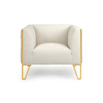 Load image into Gallery viewer, Ivory Velvet Accent Chair #010029
