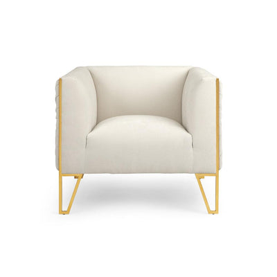 Ivory Velvet Accent Chair #010029