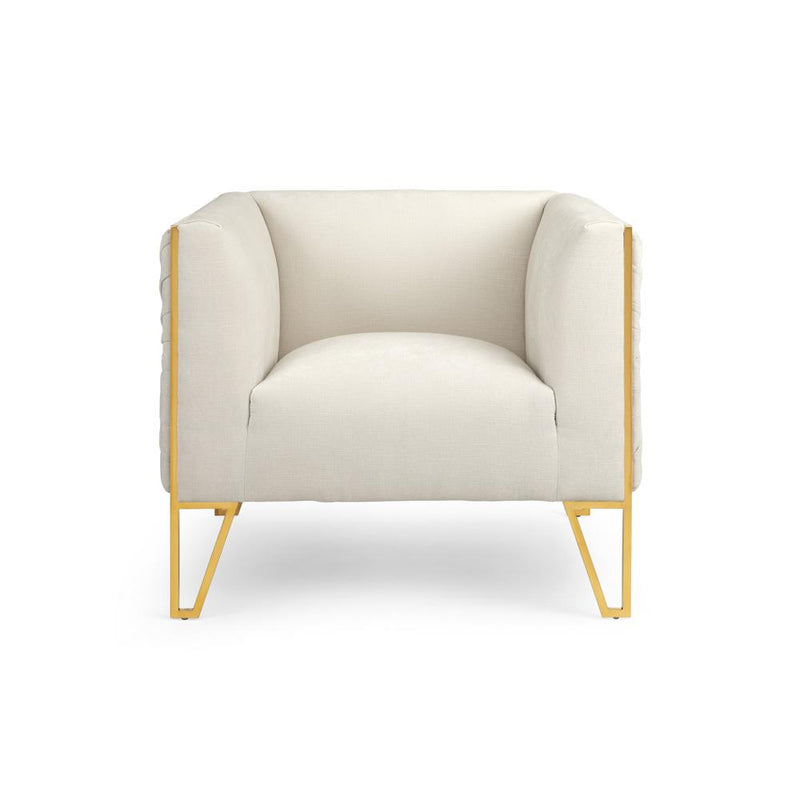 Ivory Velvet Accent Chair 