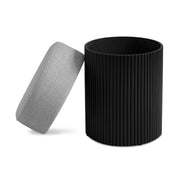 Silver Cylinder Storage Ottoman #100113