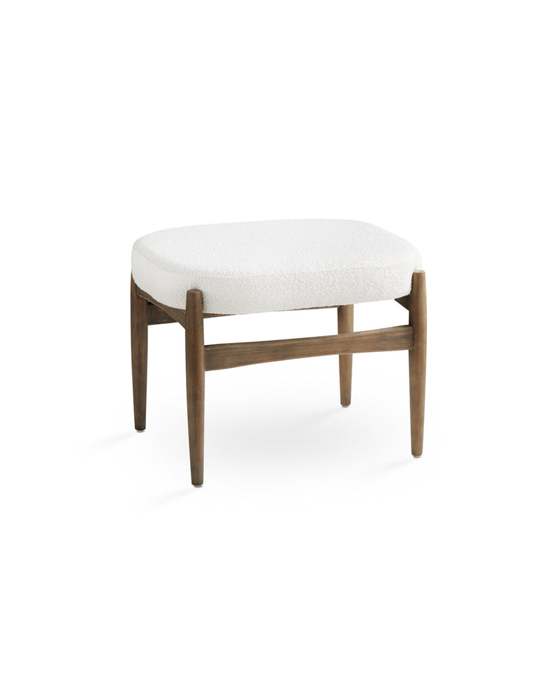 Salina Ottoman: White Boucle