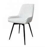 Load image into Gallery viewer, EMMA SWIVEL DINING CHAIR GY-DC-1916BK LIGHT GREY LINEN BLACK LEGS
