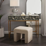 Load image into Gallery viewer, Khaki U-Shaped Boucle Ottoman #100043
