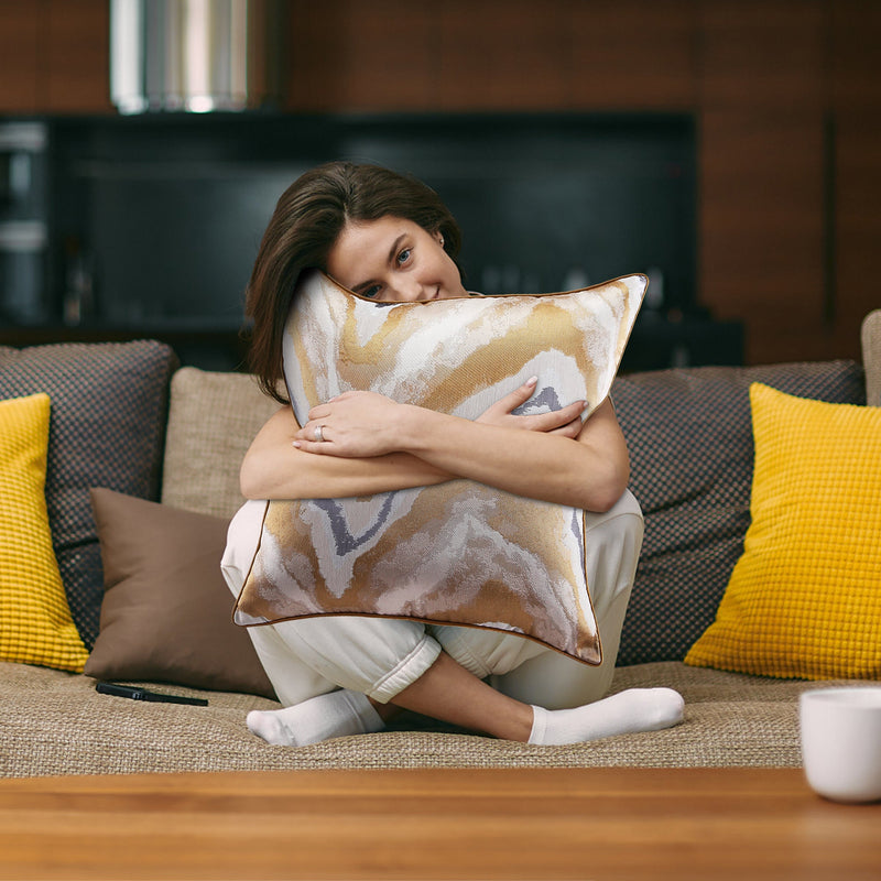 Stylish Gold-Silver Throw Pillow Covers