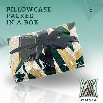 Stylish Green-Gold Throw Pillow Covers