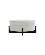 Load image into Gallery viewer, Beige Round Ottoman Coffee Table with Storage #120012
