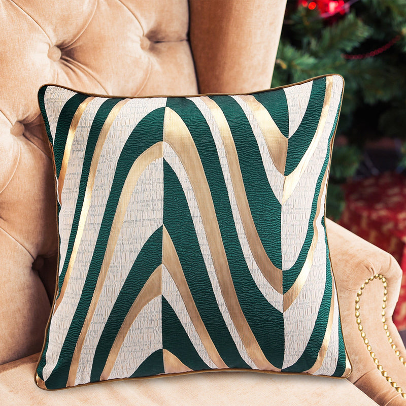 Stylish Green-Gold Throw Pillow Covers