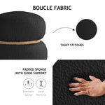Load image into Gallery viewer, Black Pebble Round Ottoman #100048
