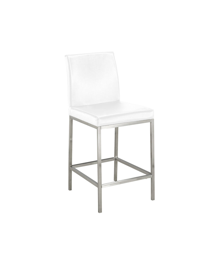 Havana Counter Chair: White Leatherette
