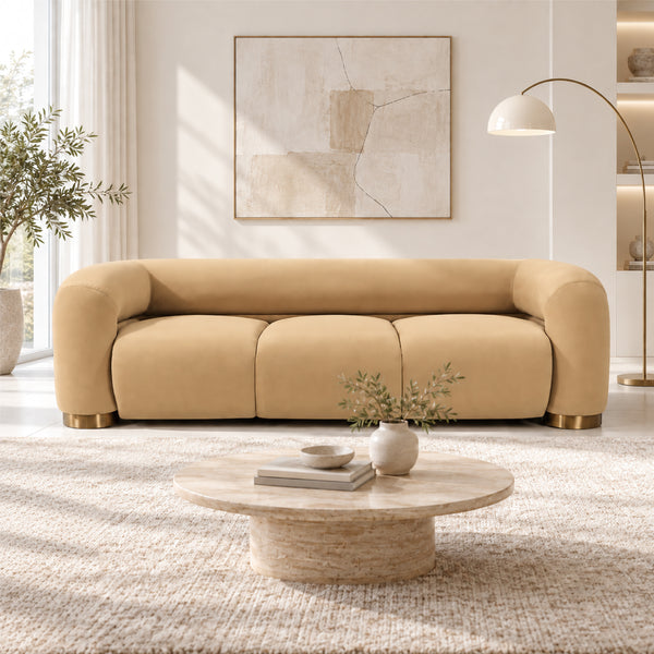 Aurelia Channel-Tufted Sofa (Camel) Get Set Style Furniture