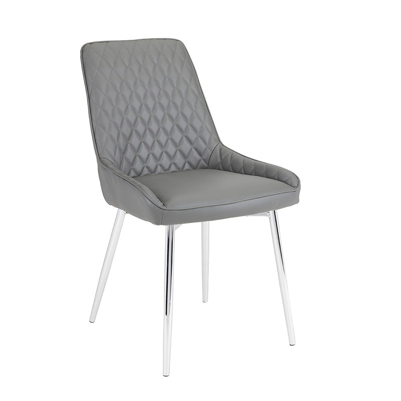 Grey Leatherette Dining Chair 