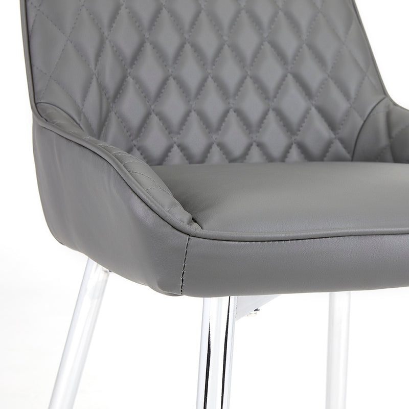 Grey Leatherette Dining Chair 