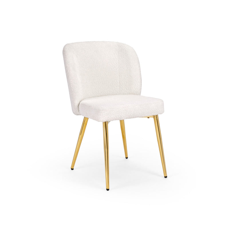White Fur Fortina Dining Chair 